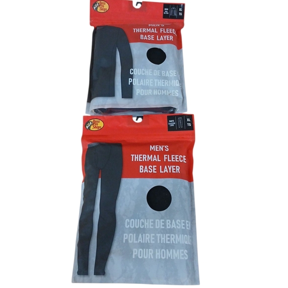 Bass Pro Shops NWT Thermal Fleece Base Layer  Set Black Extra Large - Picture 1 of 8